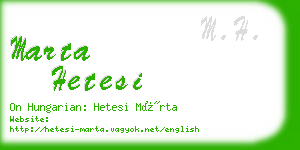 marta hetesi business card